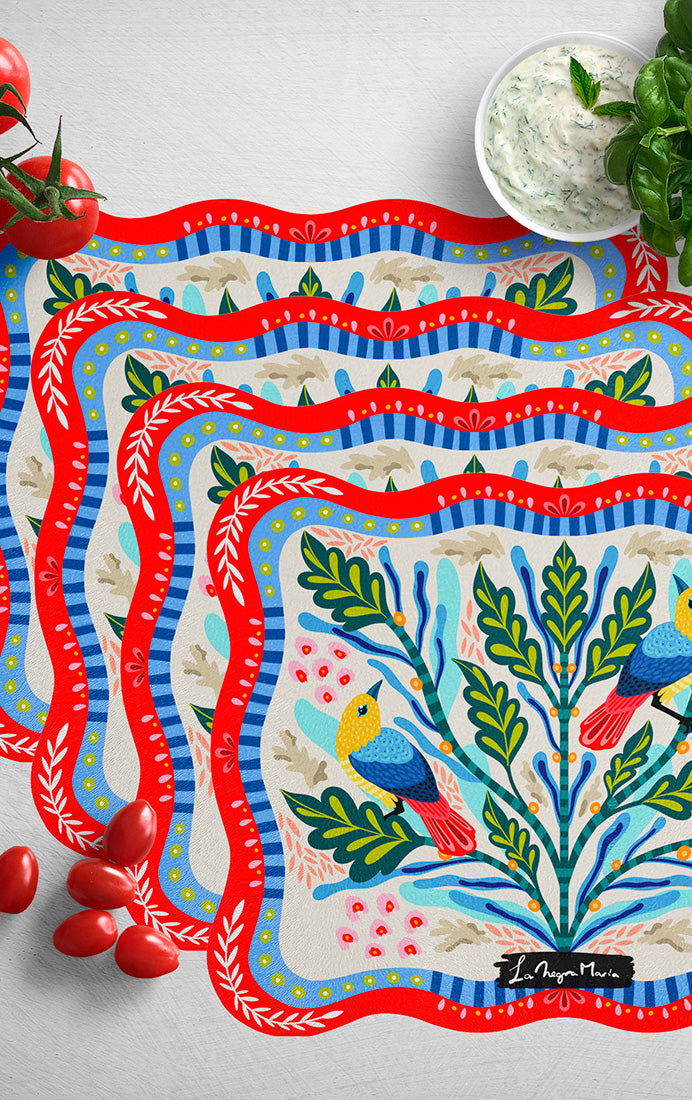 Set 4 Individuales Jardín