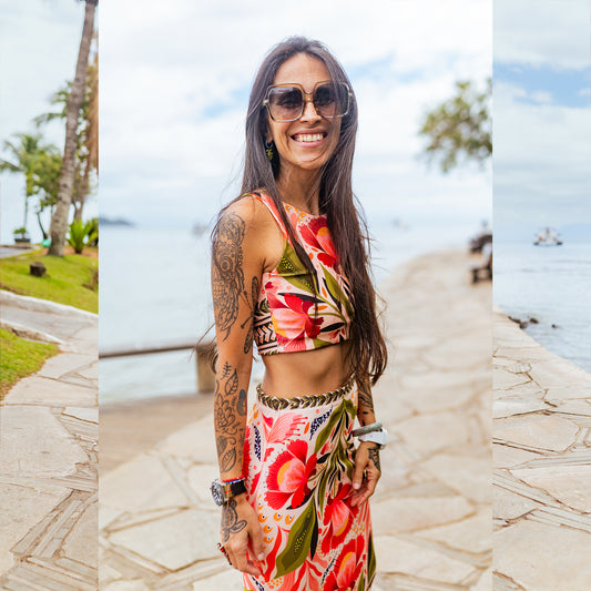 Falda Tubo Flor Blanca