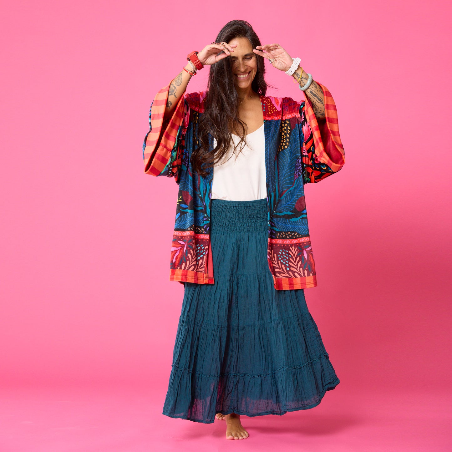 Kimono Terciopelo Primavera Papagayo