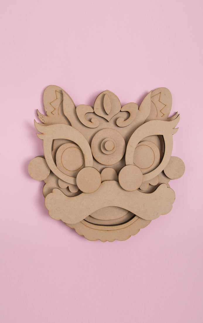 León Figura Madera 3D