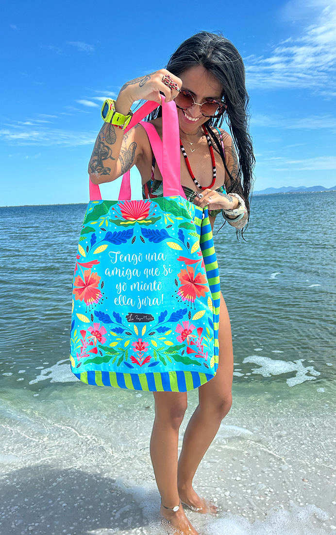 Tote Gato Rosa + lettering
