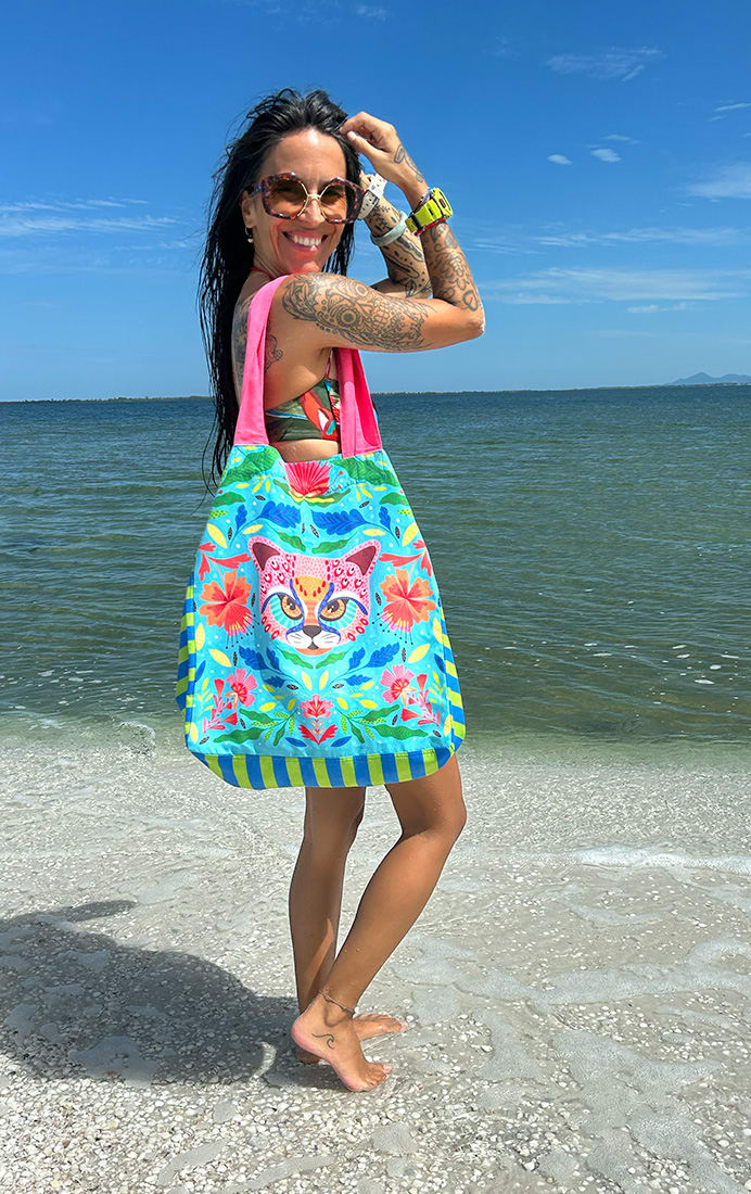 Tote Gato Rosa + lettering