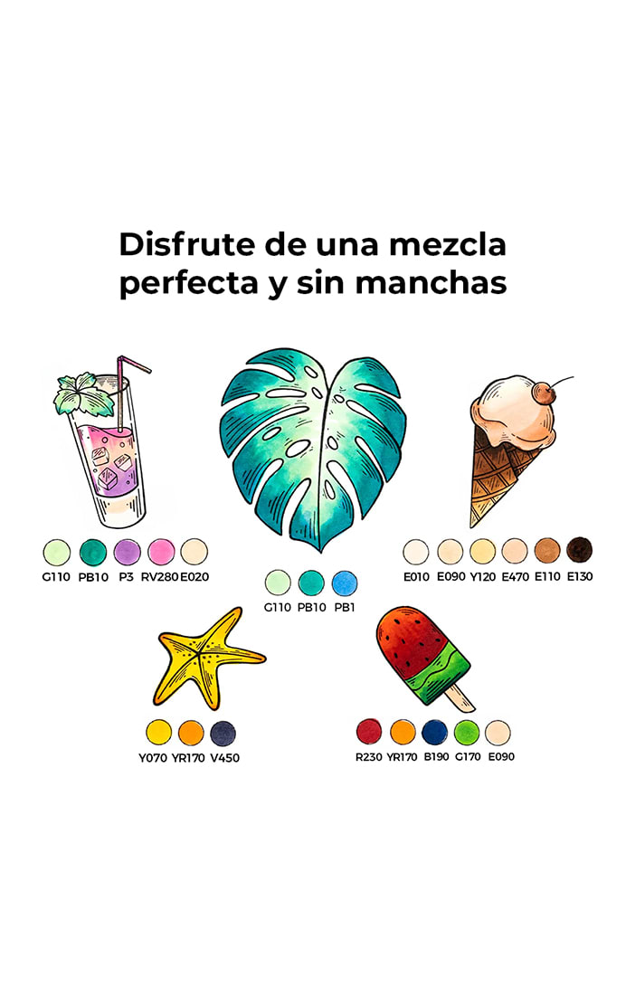 Set 6 Marcadores al Alcohol Doble Punta Tonos Pasteles