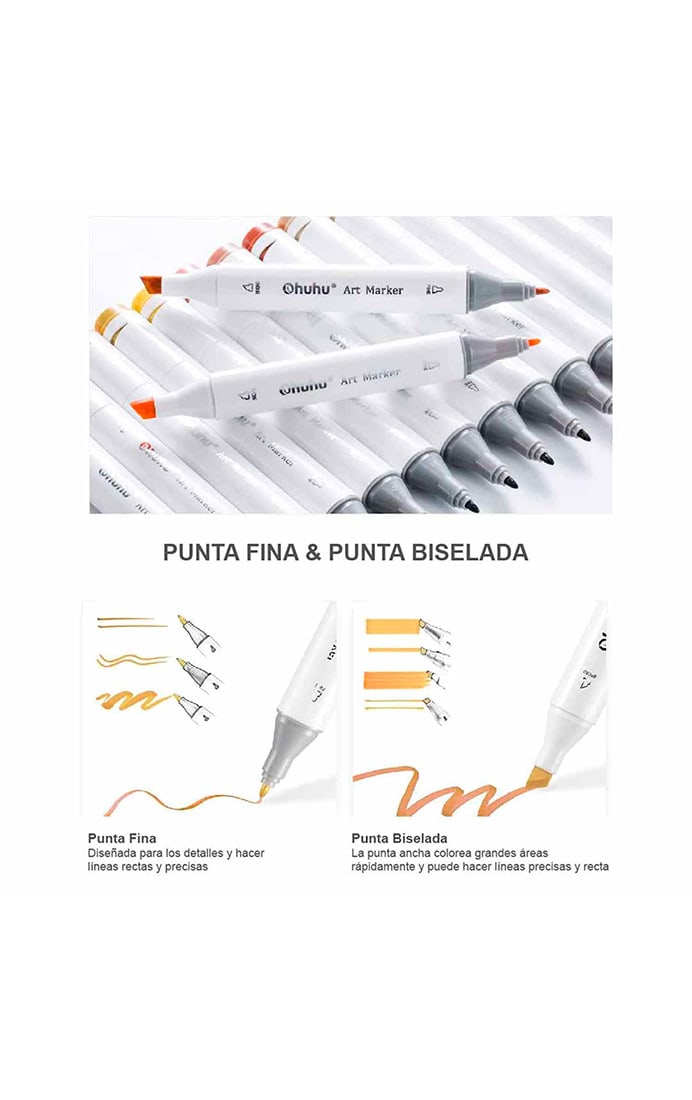 Set 80 Marcadores Alcohol Doble Punta