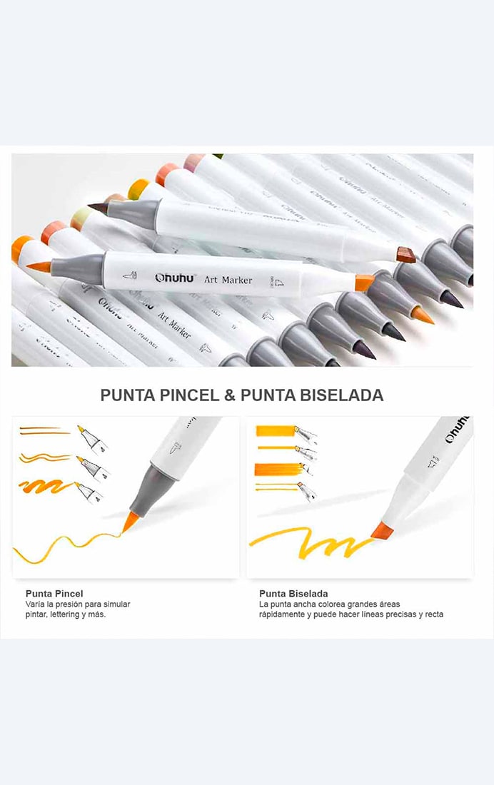 Set 24 Marcadores al Alcohol Doble Punta
