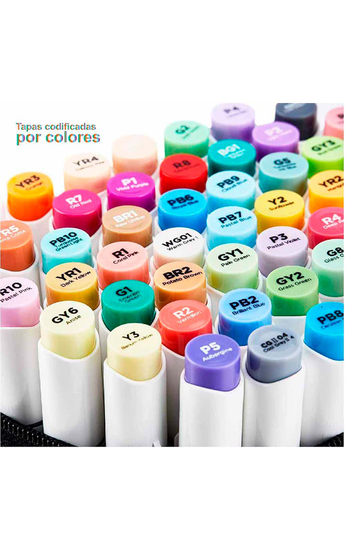 Set 48 Marcadores al Alcohol Doble Punta