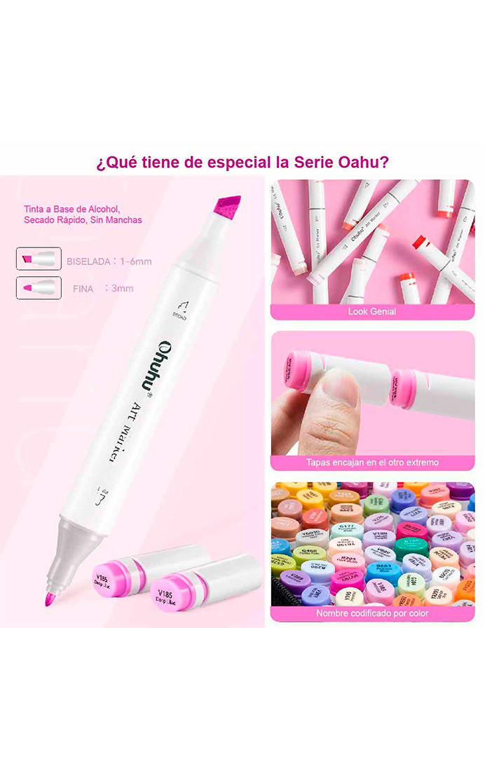Set 80 Marcadores Alcohol Doble Punta