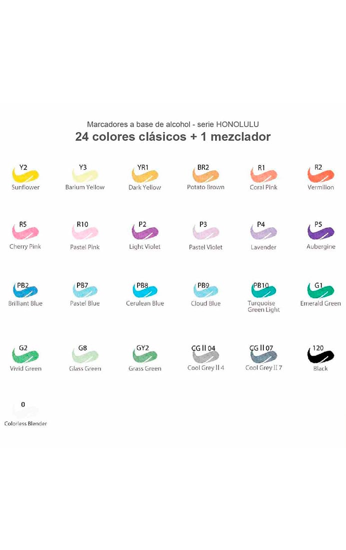 Set 24 Marcadores al Alcohol Doble Punta
