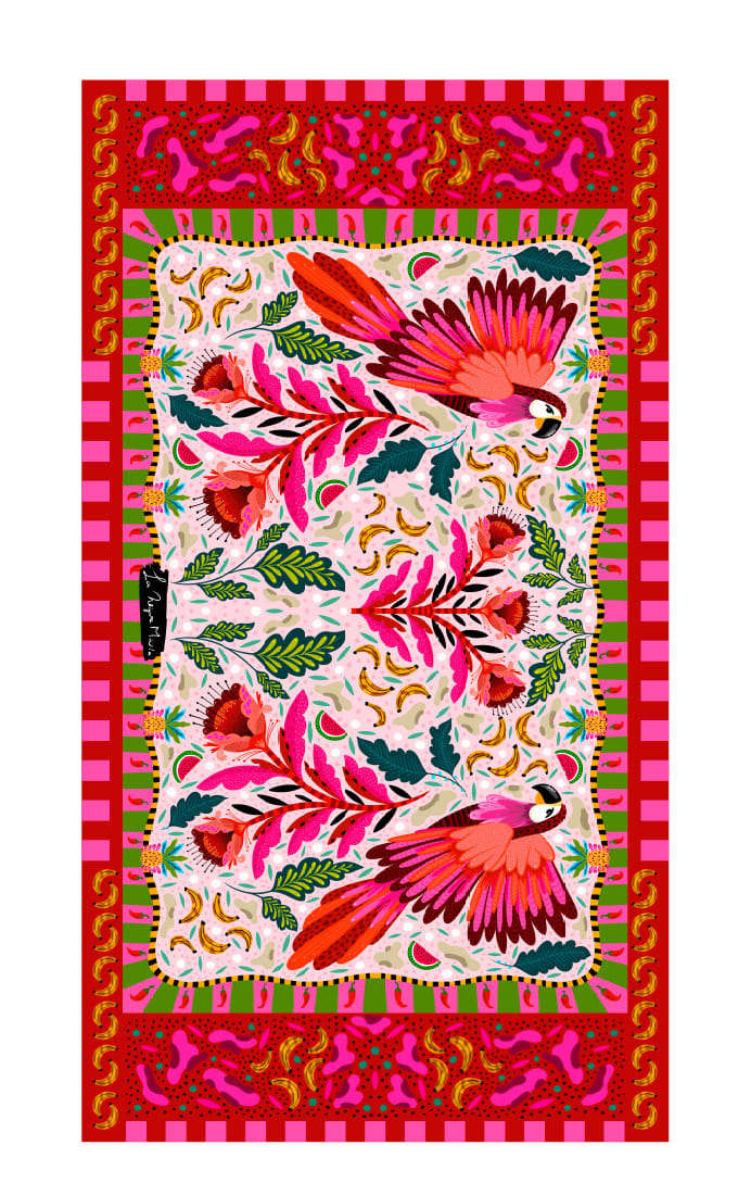 Pareo Papagayo Rosa