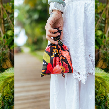 Top Halter Flor Negro