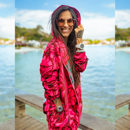 Cortavientos Reversible Flor Rosa