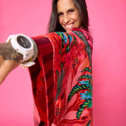 Kimono Terciopelo Primavera Palmera