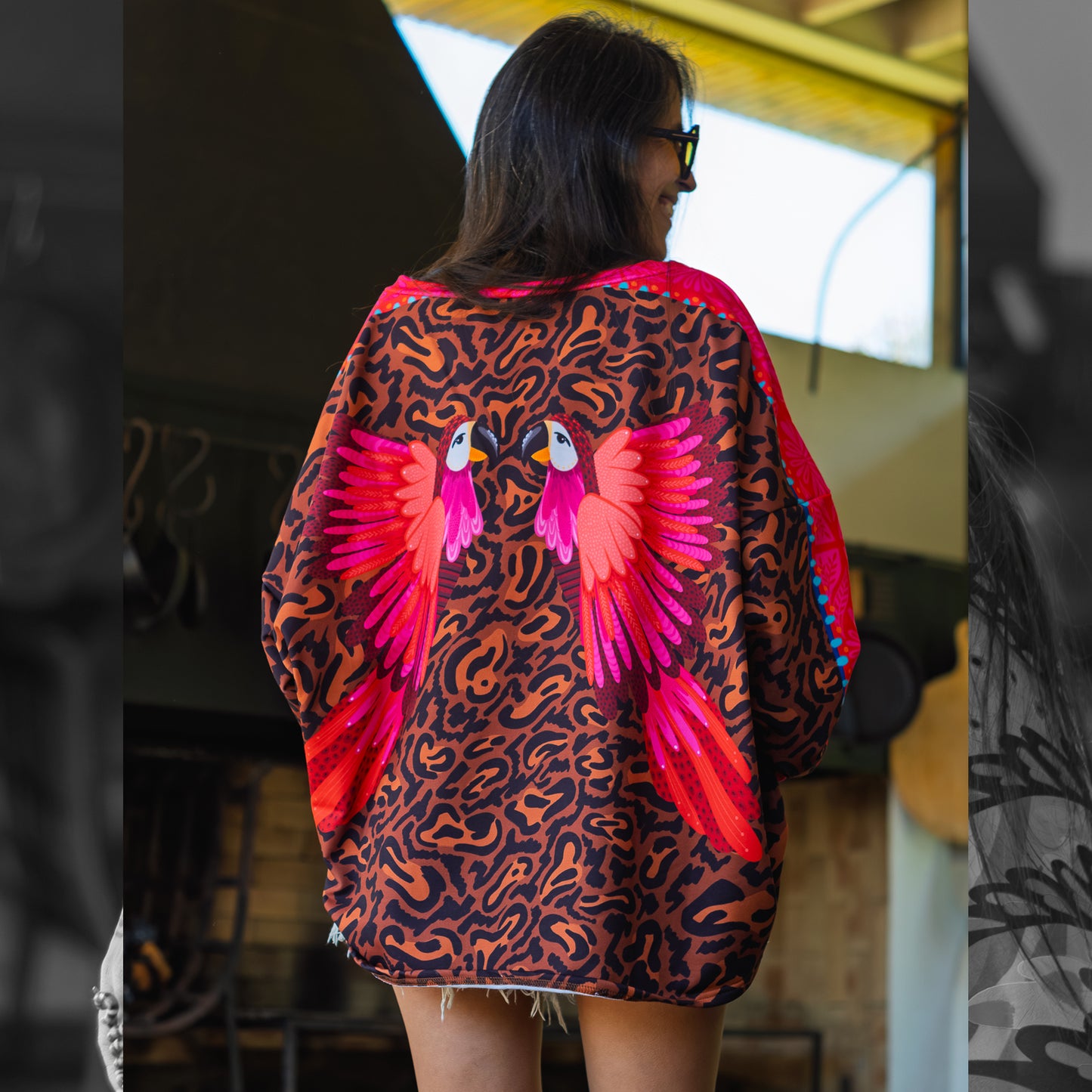 Poleron Cuello Ancho Animal Print