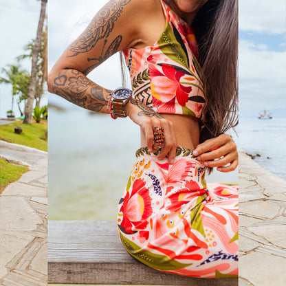 Falda Tubo Flor Blanca