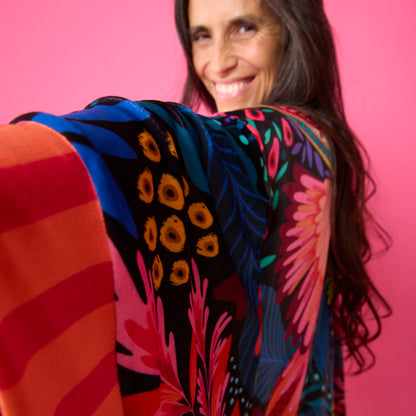 Kimono Terciopelo Primavera Papagayo