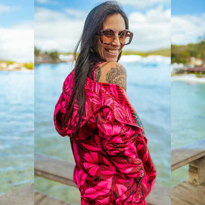 Cortavientos Reversible Flor Rosa