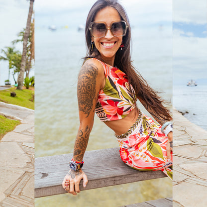 Falda Tubo Flor Blanca