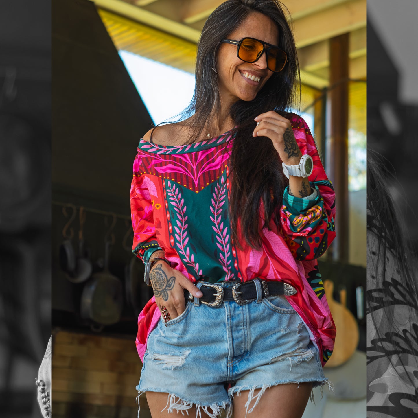 Poleron Cuello Ancho Palmera