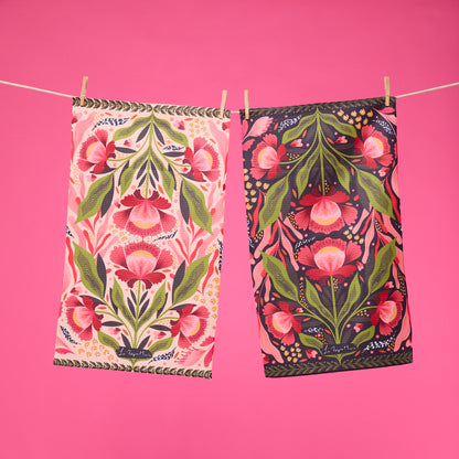 Set Paños Cocina Flores