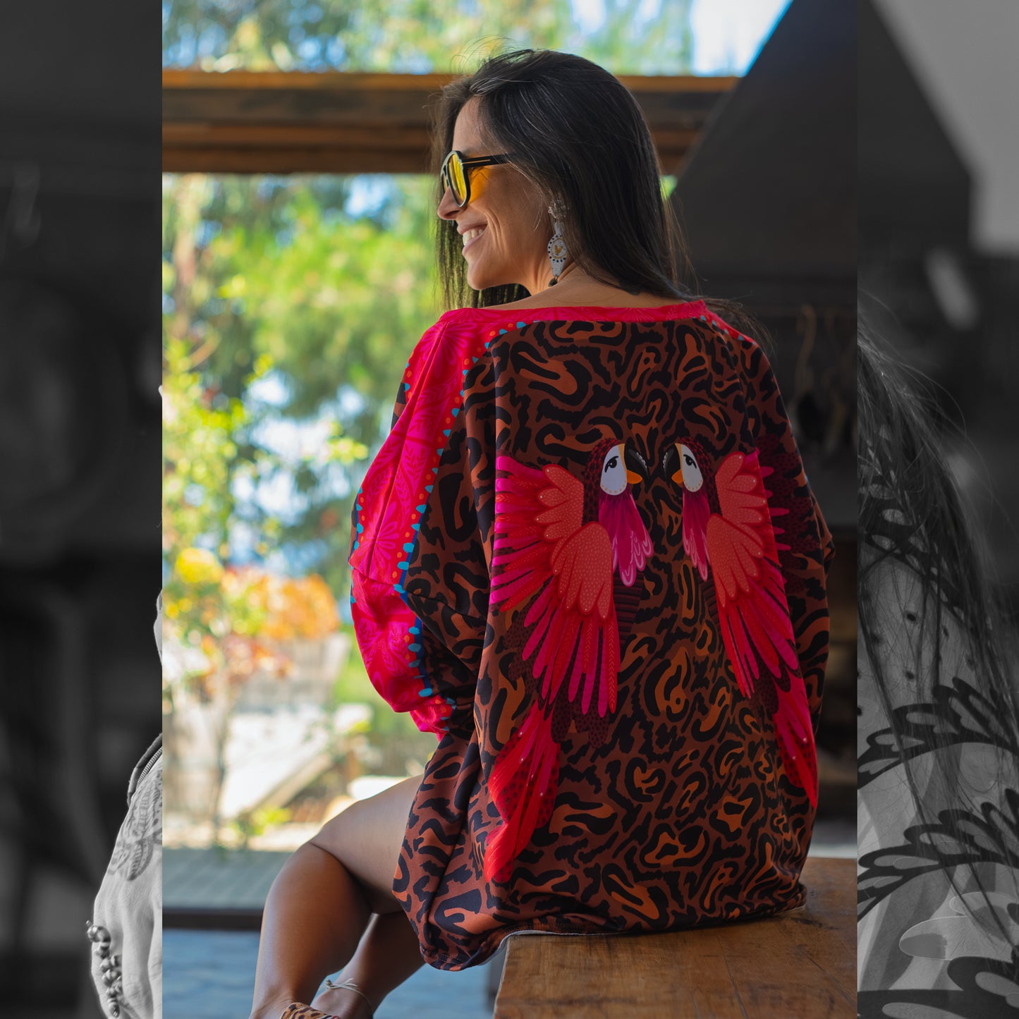 Poleron Cuello Ancho Animal Print