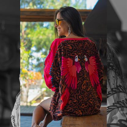 Poleron Cuello Ancho Animal Print