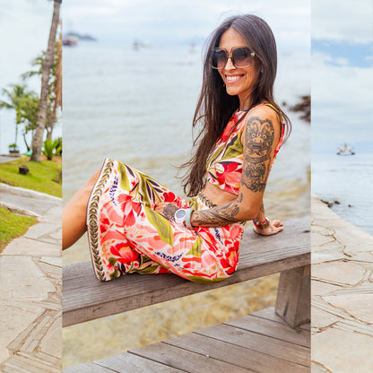 Falda Tubo Flor Blanca