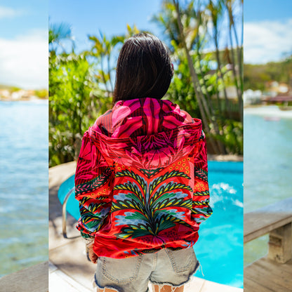 Cortavientos Reversible Flor Rosa