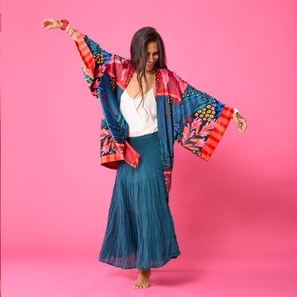 Kimono Terciopelo Primavera Papagayo