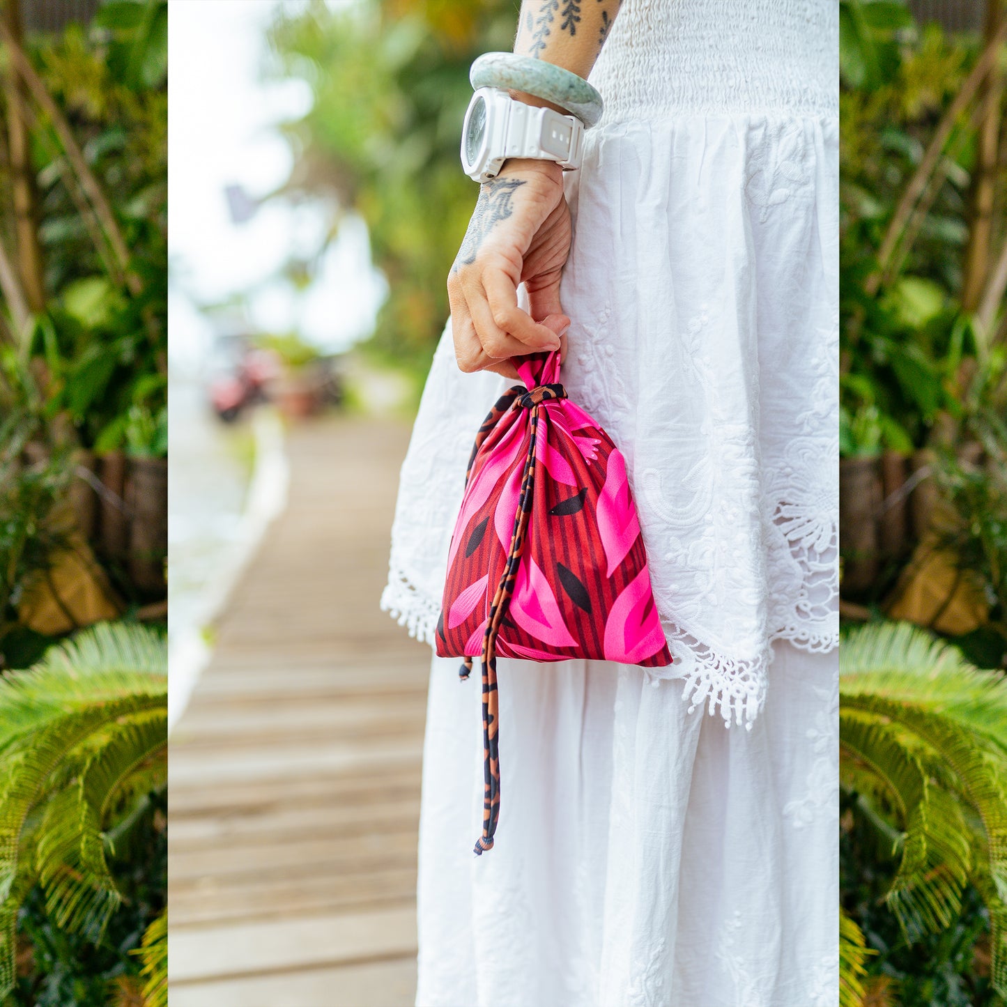 Top Halter Flor Rosa