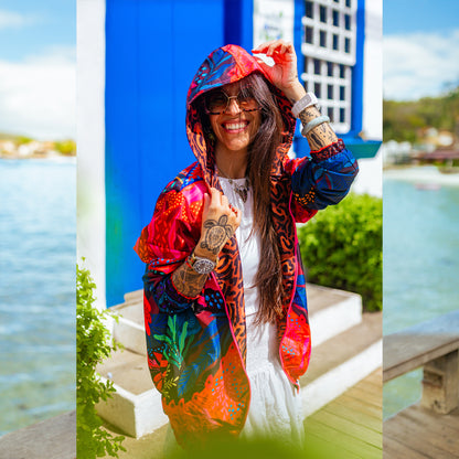 Cortavientos Reversible Animal Print