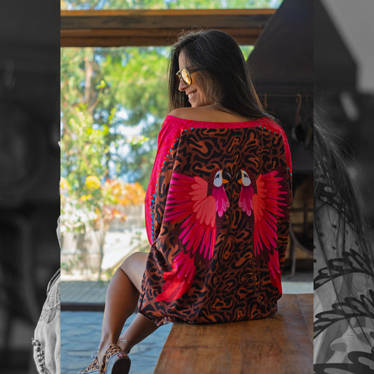 Poleron Cuello Ancho Animal Print