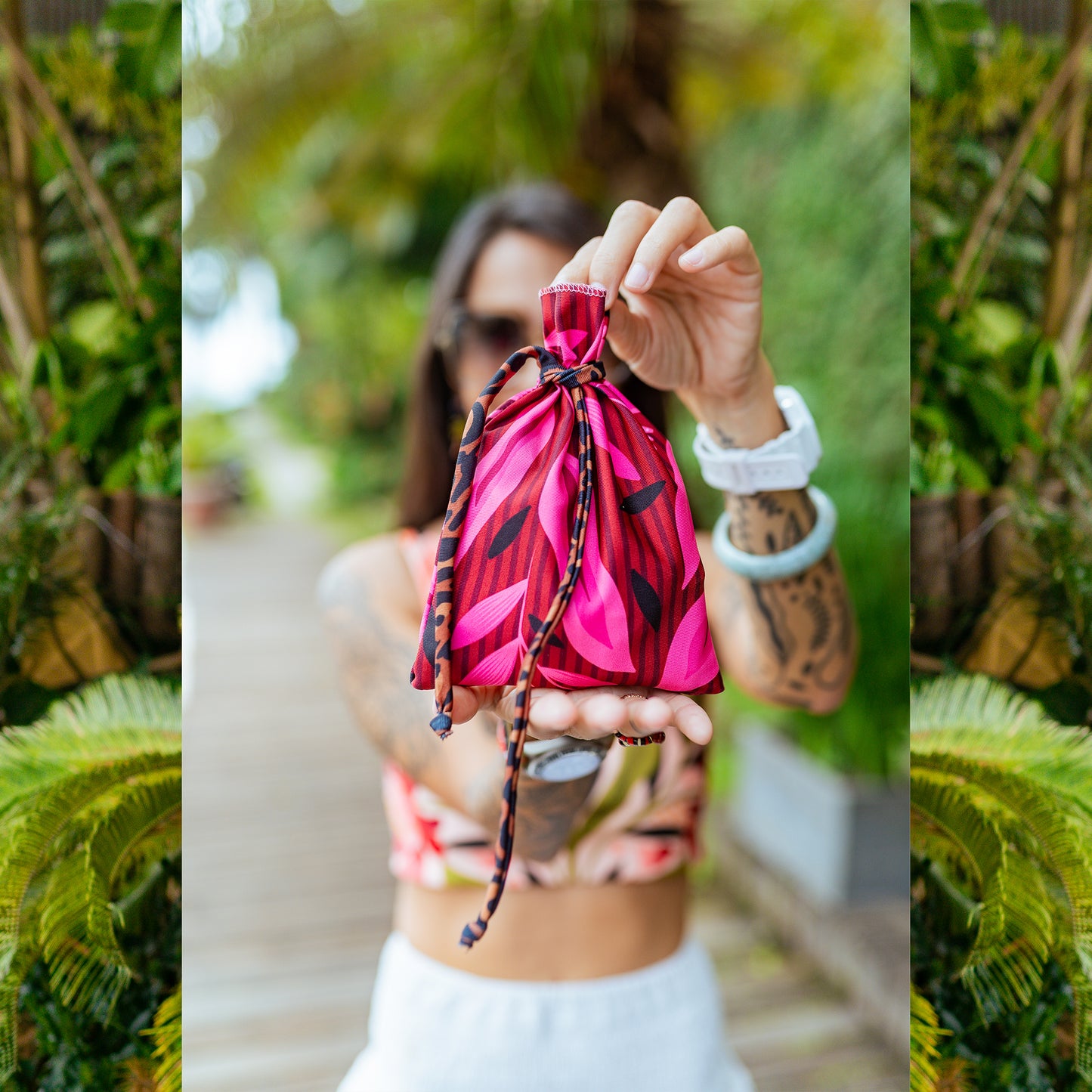 Top Halter Flor Rosa