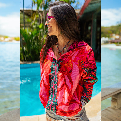 Cortavientos Reversible Flor Rosa