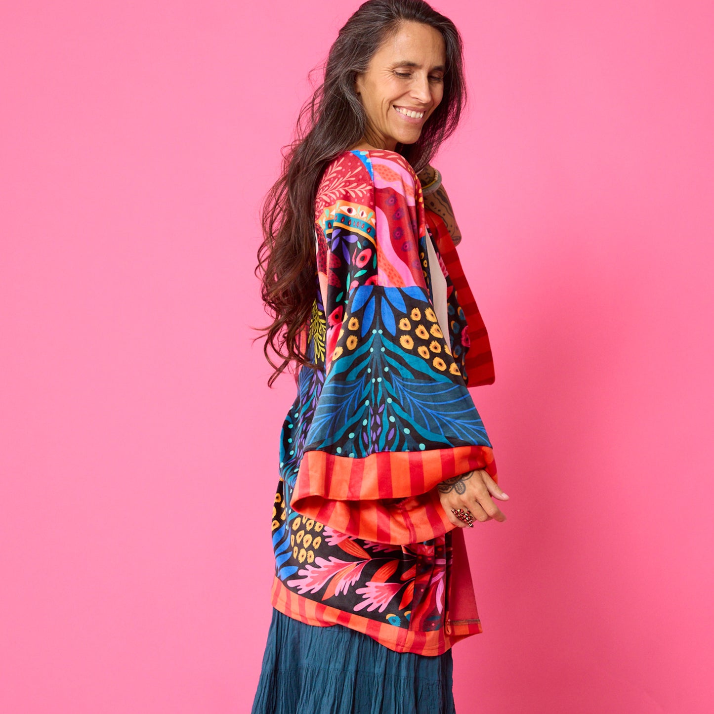 Kimono Terciopelo Primavera Papagayo