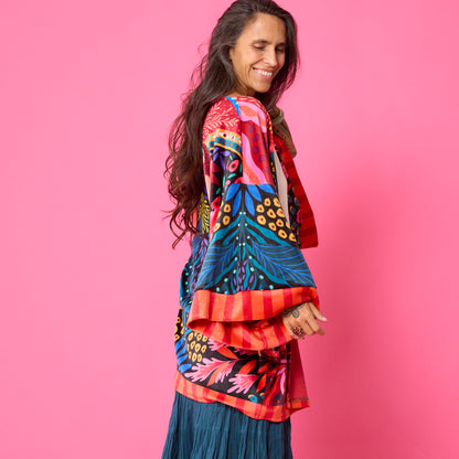 Kimono Terciopelo Primavera Papagayo