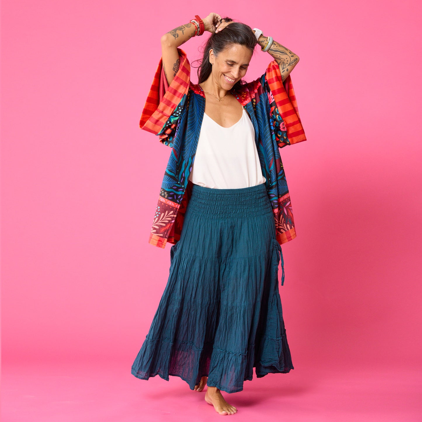 Kimono Terciopelo Primavera Papagayo