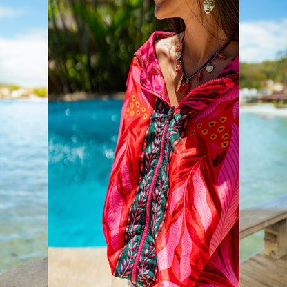 Cortavientos Reversible Flor Rosa