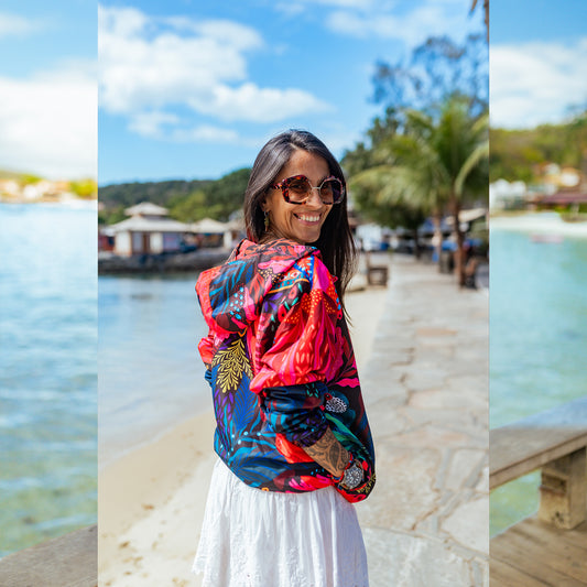 Cortavientos Reversible Animal Print