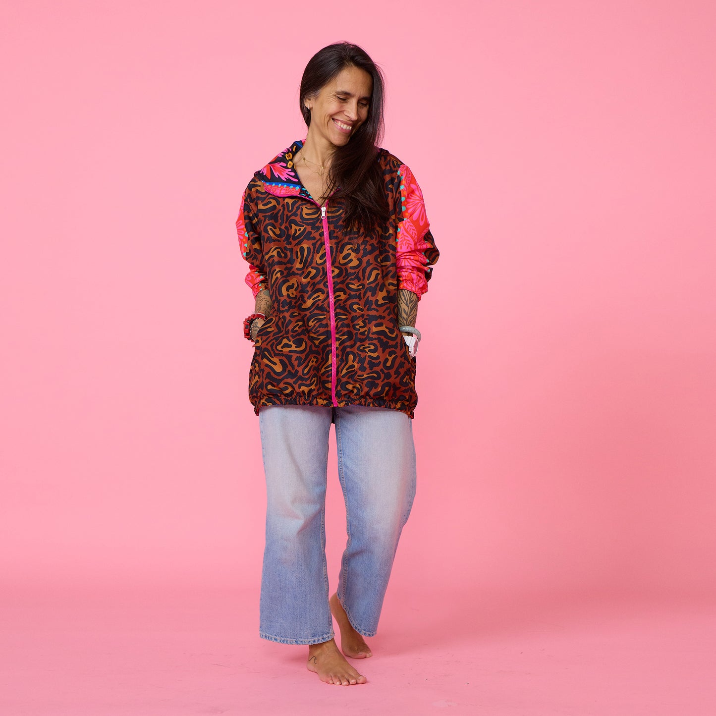 Cortavientos Reversible Animal Print