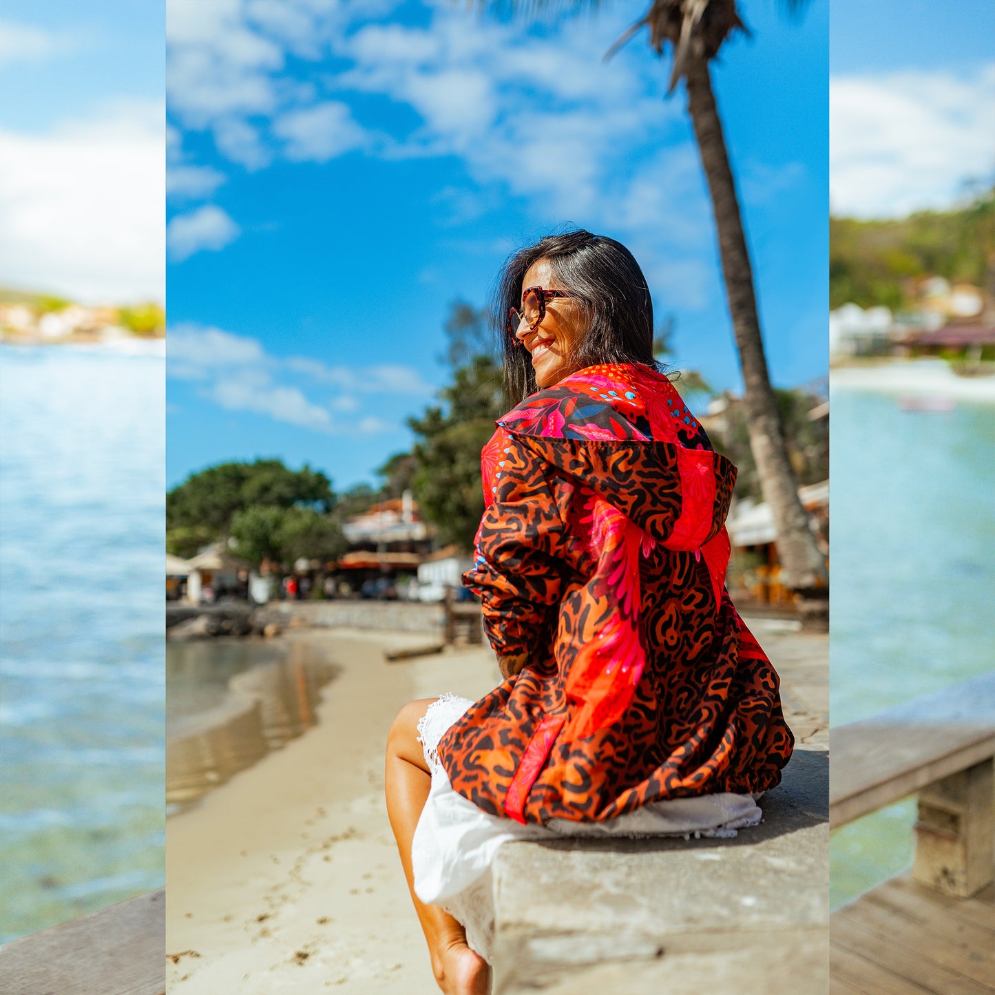 Cortavientos Reversible Animal Print