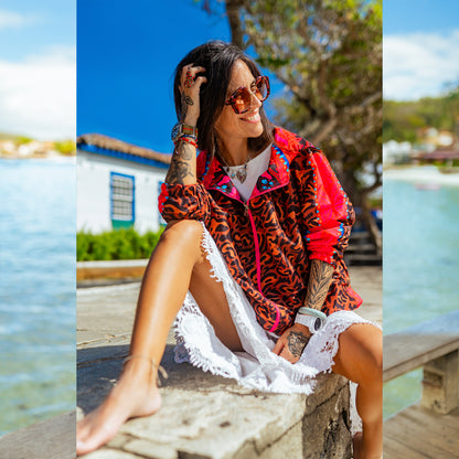 Cortavientos Reversible Animal Print