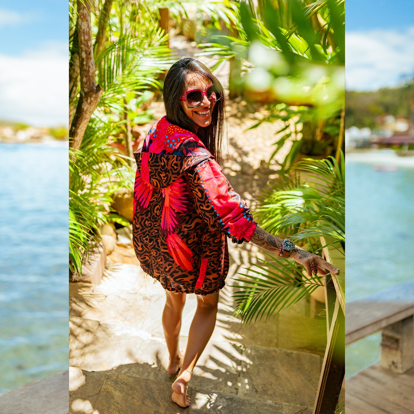 Cortavientos Reversible Animal Print