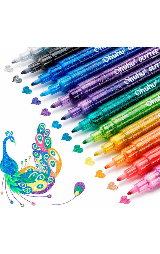 Set 12 Marcadores Glitter Marker
